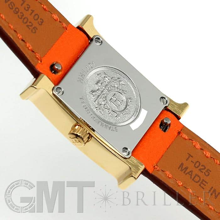 エルメス H ウォッチ オレンジ ゴールド 正規品 新品)HERMES エルメス Hウォッチ 037895WW00 HH1.101.131/WOR