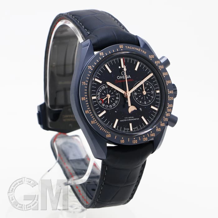 新品)OMEGA オメガ スピードマスター ムーンフェイズ ブルー サイド