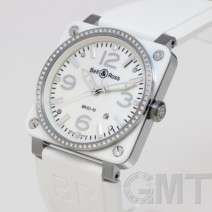 Bell & Ross　BR01,BR03用 ラバーベルト　24mm　ホワイト 美品】BELL&ROSS 純正ラバーベルト ホワイト Bell & Ross BR01,BR03用