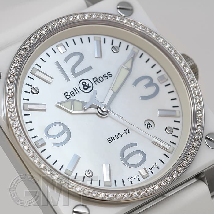 新品)BELL & ROSS ベル&ロス BR BR03-92 ホワイトセラミック/ラバー