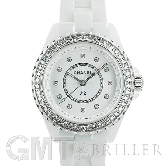 新品)CHANEL シャネル J12 ホワイト 12P/ベゼルダイヤ 33mm H6418