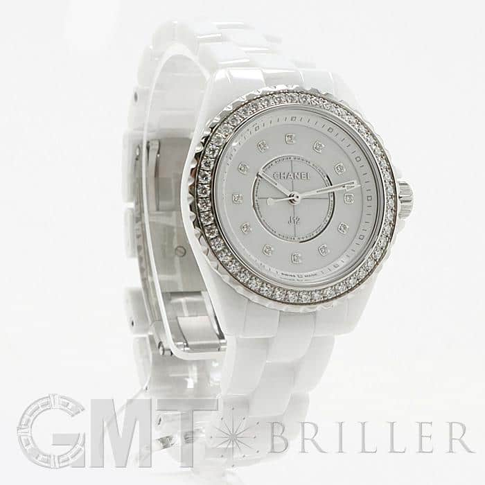 新品)CHANEL シャネル J12 ホワイト 12P/ベゼルダイヤ 33mm H6418