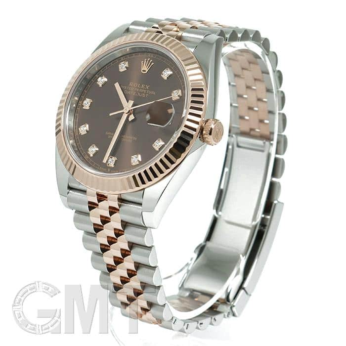 choco様専【美品】ロレックス☆デイトジャスト☆10P ☆ダイヤ レディース 中古)ROLEX ロレックス デイトジャスト 41 126331G チョコレート 10P