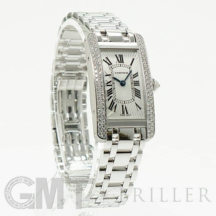 美品　カルティエ　タンクアメリカンSM Cartier】カルティエタンクアメリカン SM 18KWG 純正18KWG尾錠付き
