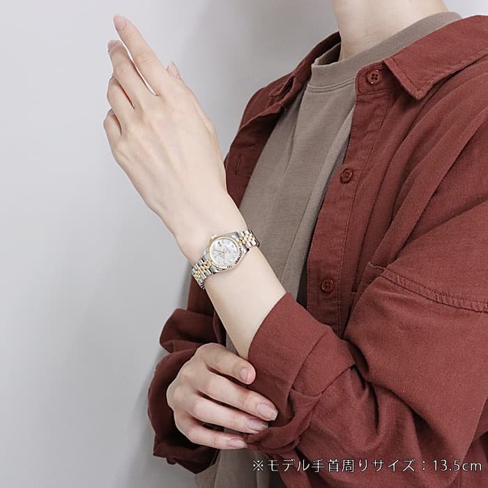 【本物保証】 保付 新品同様 ロレックス ROLEX デイトジャスト レディース 自動巻き 腕時計 ホワイトシェル文字盤 8Pダイヤ 179174G V番 ROLEX - 【本物保証】 保付 新品同様 ロレックス ROLEX デイトジャスト