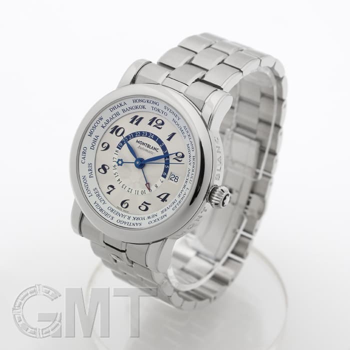 新品)MONTBLANC モンブラン スター ワールドタイム GMT シルバー