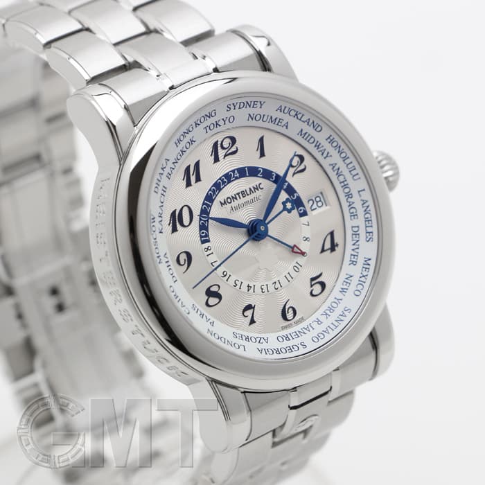 モンブラン 新品)MONTBLANC モンブラン スター ワールドタイム GMT シルバー