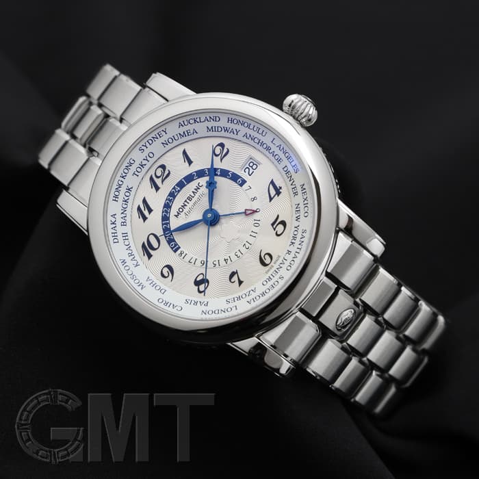 新品)MONTBLANC モンブラン スター ワールドタイム GMT シルバー