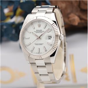 ROLEX ロレックスデイトジャスト壁掛け時計　ホワイト×シルバー　新品未使用 新品)ROLEX ロレックス デイトジャスト 41 126334 ホワイト オイスター