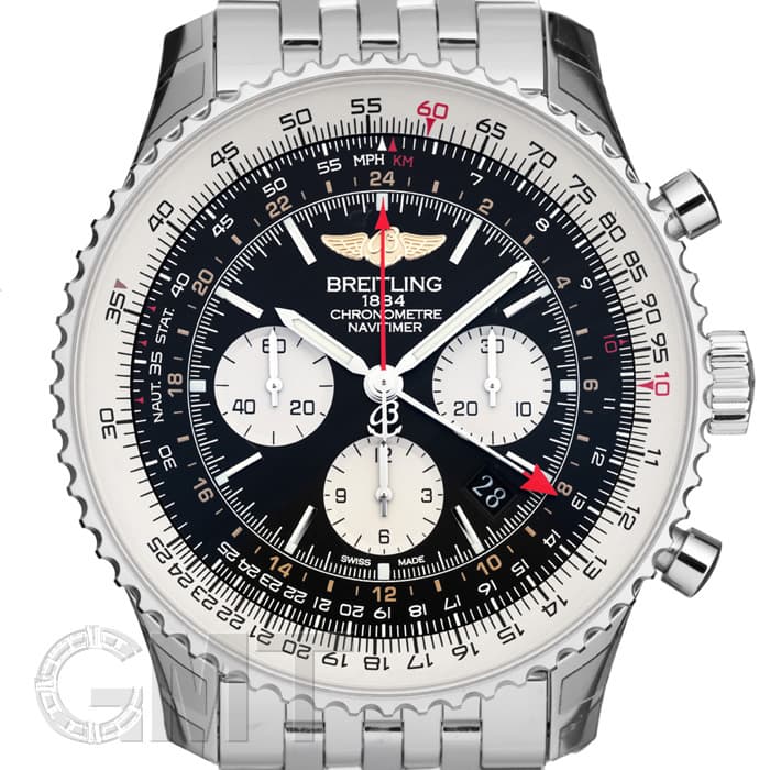 新品)BREITLING ブライトリング ナビタイマー GMT A044B24NP ブラック
