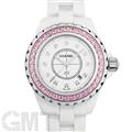 CHANEL シャネル J12 H2010 J12 33mm ピ ンクサファイアベゼル 12Pダイヤ ホワイトセラミック 【保証書日付2年以内限定】