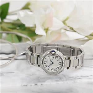 カルティエ　Cartier　バロンブルー　28mm　試着のみの極美品 新品)CARTIER カルティエ バロンブルー ドゥ カルティエ