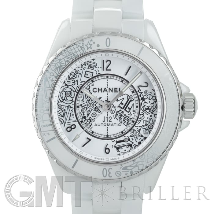 新品)CHANEL シャネル J12 20 38mm ホワイト 12Pダイヤ H6476【世界