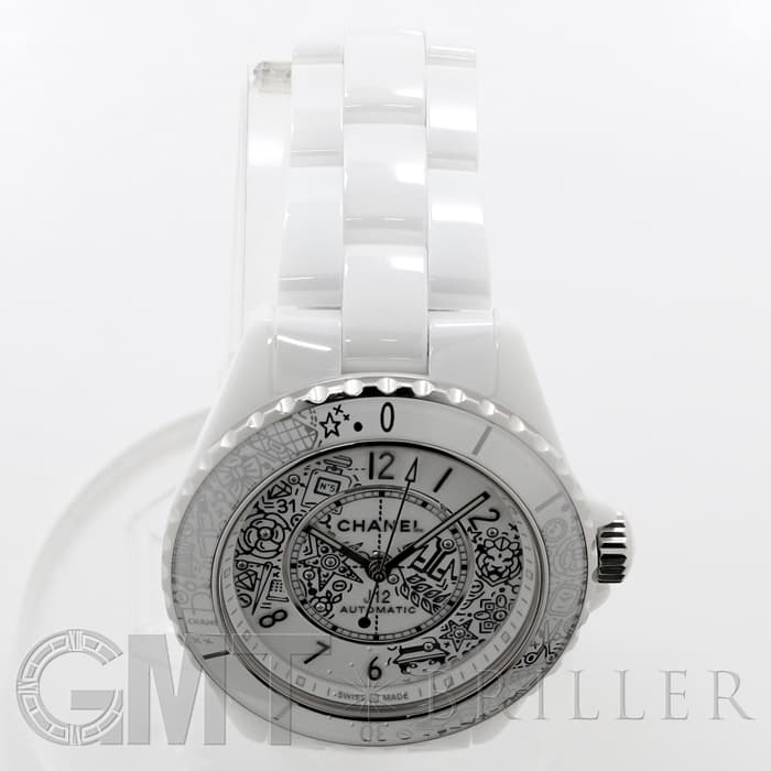 新品)CHANEL シャネル J12 20 38mm ホワイト 12Pダイヤ H6476【世界