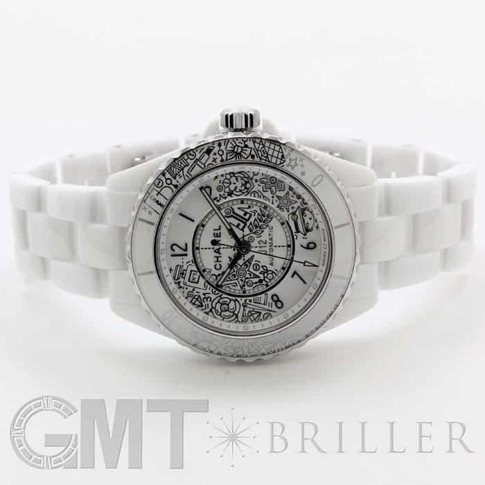 新品)CHANEL シャネル J12 20 38mm ホワイト 12Pダイヤ H6476【世界