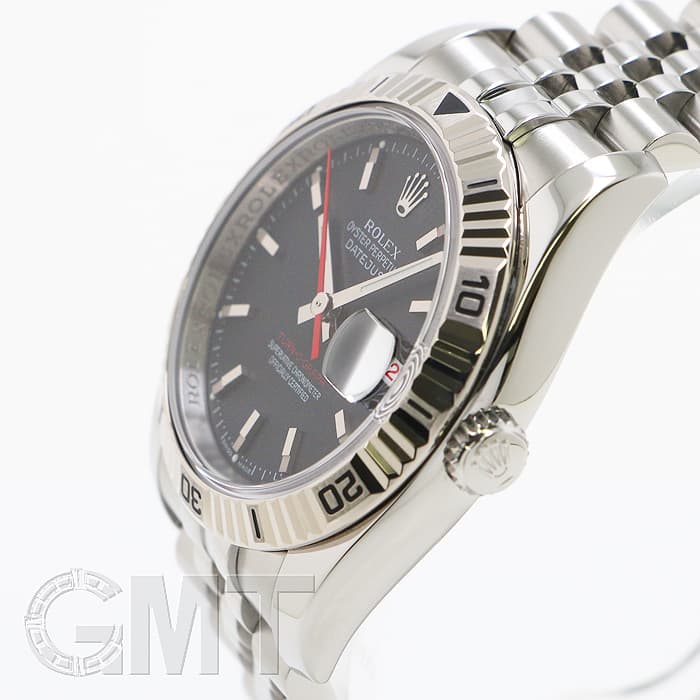 ロレックス 腕時計 ルーレット ターノグラフ ジュビリー 1162 中古)ROLEX ロレックス ターノグラフ 116264 ブラック ジュビリー