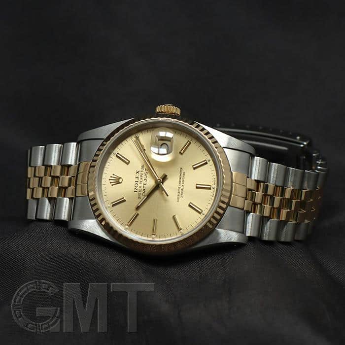 ロレックスデイトジャス16233 中古)ROLEX ロレックス デイトジャスト 16233G シャンパン オール