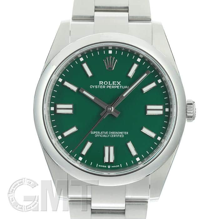 中古)ROLEX ロレックス オイスターパーペチュアル 41 124300 グリーン