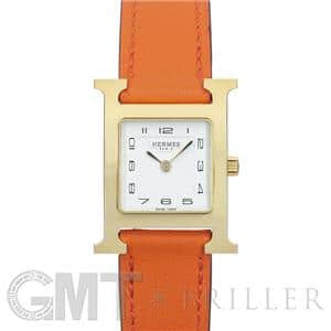 HERMES Hウォッチ　腕時計　オレンジレザー エルメス　ゴールド 新品)HERMES エルメス Hウォッチ HH1.201.131/SW931 ゴールド