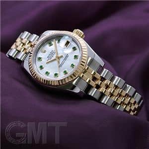 ROLEX ロレックス デイトジャスト 179173NGE ホワイトシェル 10Pエメラルド メイン
