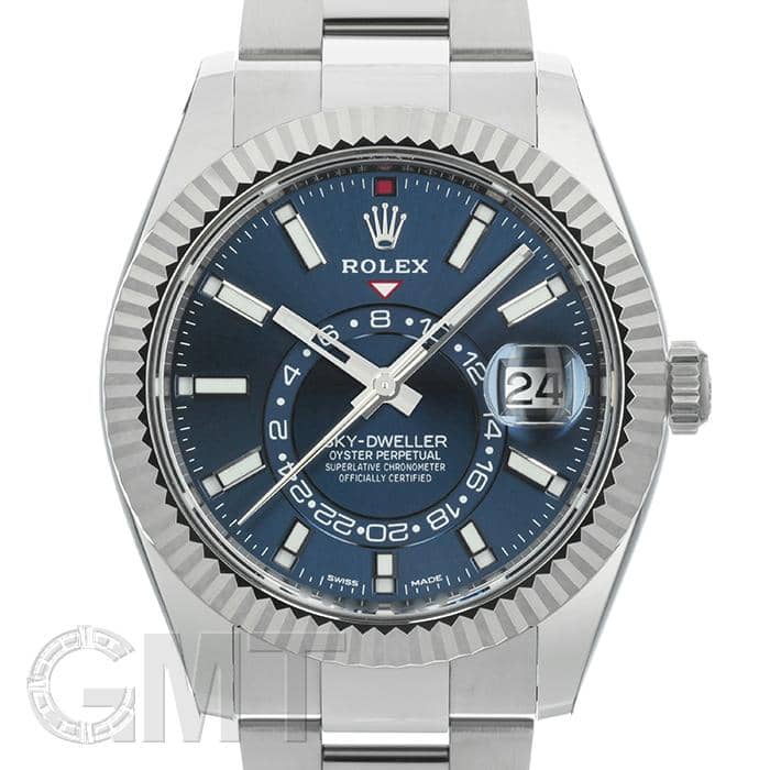 【未使用正規】 ROLEX ロレックス スカイドゥエラー オイスターブレスレット 中古)ROLEX ロレックス スカイドゥエラー 326934 ブルー オイスター