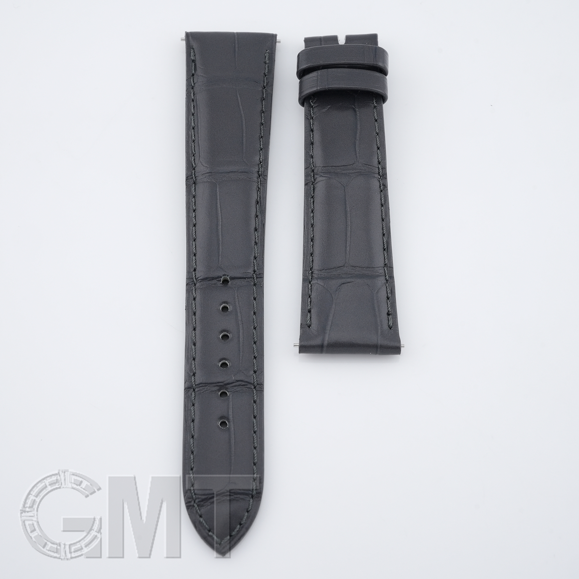 カミーユフォルネ　アリゲーター　マットグレー 20mm ベルト/バンド 新品)CAMILLE FOURNET カミーユ・フォルネ アリゲーター マット竹斑
