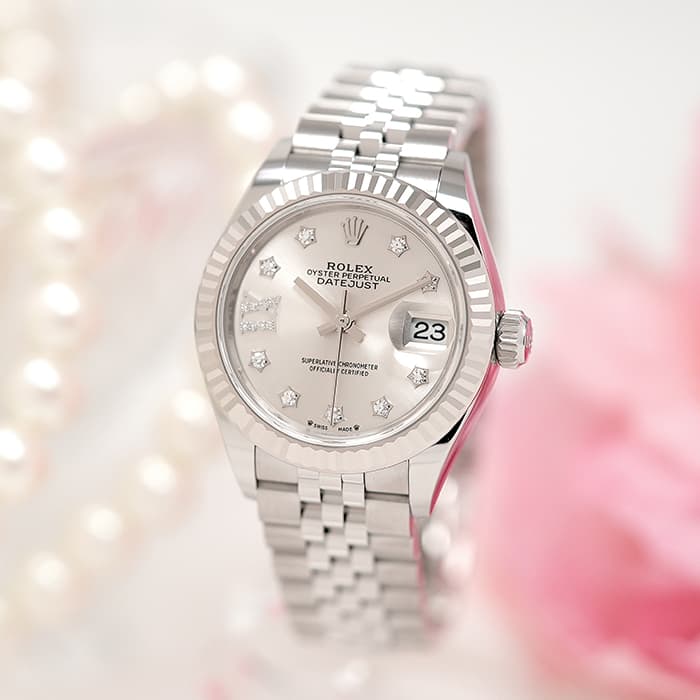 中古)ROLEX ロレックス デイトジャスト 279174G シルバー Ⅸダイヤ