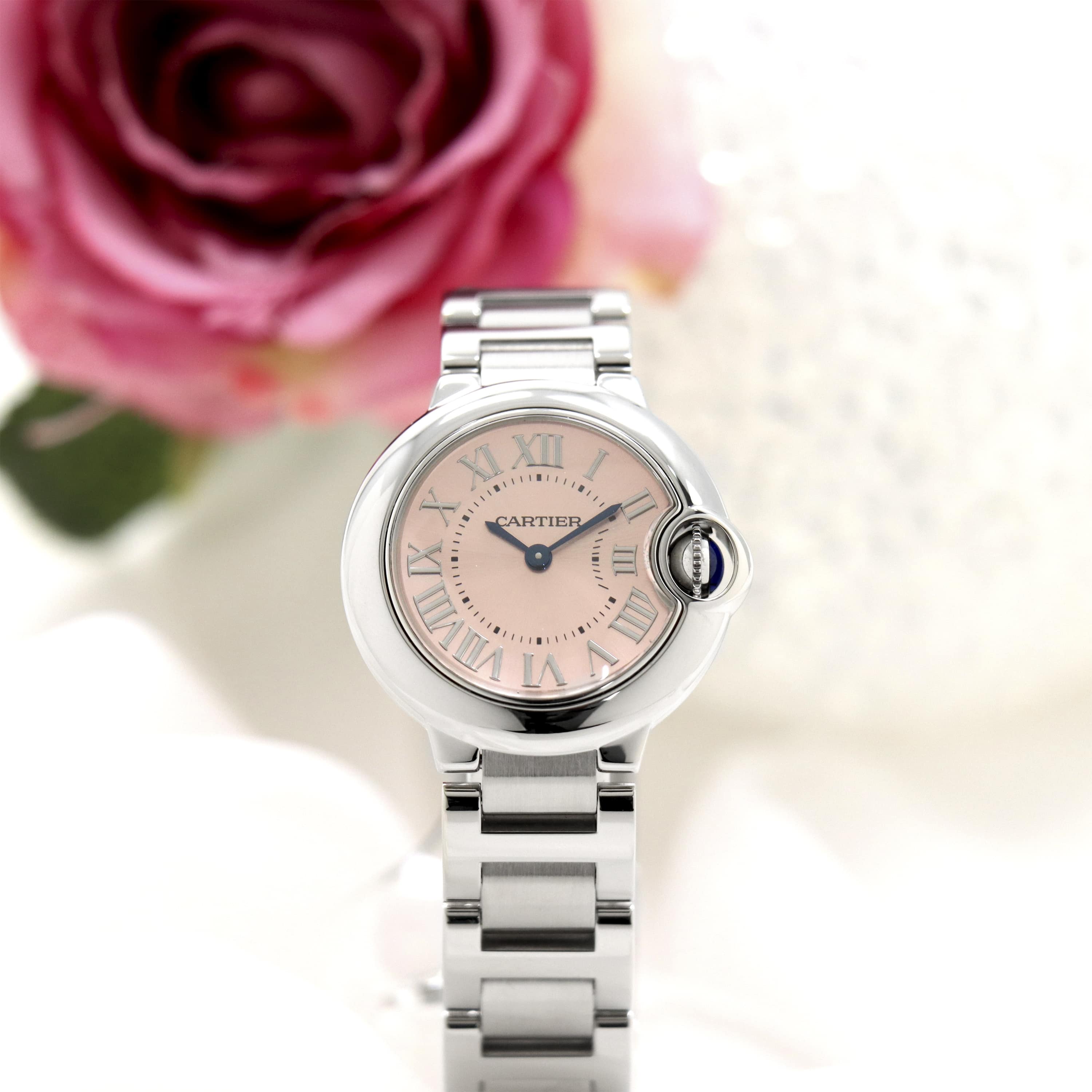 中古)CARTIER カルティエ バロンブルー SM W6920038 ピンク（商品ID