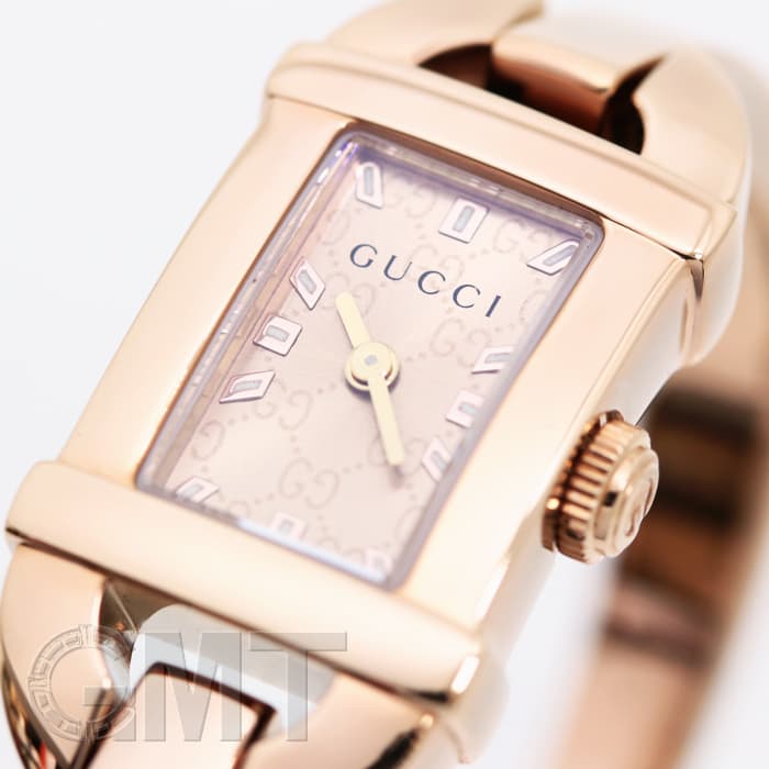 【美品】GUCCI バンブー　レディースウォッチ　ピンクゴールドYA068585 美品】GUCCI バンブー レディースウォッチ ピンクゴールド