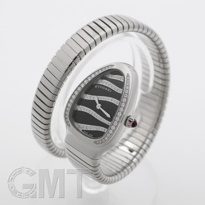 ブルガリ BVLGARI 腕時計 セルペンティ SP35BDSDS.1T トゥボガス シングルスパイラル ダイヤベゼル ダイヤ/ブラック文字盤 黒 SS クオーツアナログ / #L 【箱・保付き】 【中古】 新品)BVLGARI ブルガリ セルペンティ ブラック ベゼルダイヤ