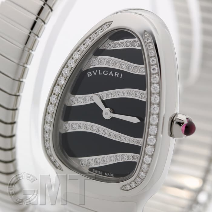 ブルガリ BVLGARI 腕時計 セルペンティ SP35BDSDS.1T トゥボガス シングルスパイラル ダイヤベゼル ダイヤ/ブラック文字盤 黒 SS クオーツアナログ / #L 【箱・保付き】 【中古】 新品)BVLGARI ブルガリ セルペンティ ブラック ベゼルダイヤ SP35BDSDS
