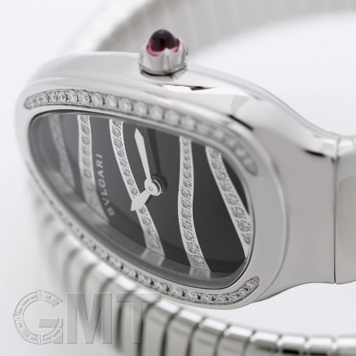 ブルガリ BVLGARI 腕時計 セルペンティ SP35BDSDS.1T トゥボガス シングルスパイラル ダイヤベゼル ダイヤ/ブラック文字盤 黒 SS クオーツアナログ / #L 【箱・保付き】 【中古】 新品)BVLGARI ブルガリ セルペンティ ブラック ベゼルダイヤ SP35BDSDS