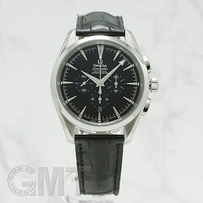 OMEGA クロノグラフ ブラックダイヤル 中古)OMEGA オメガ シーマスター 2812.50.31 アクアテラ クロノグラフ