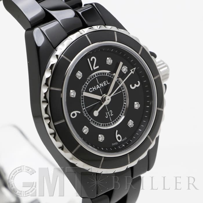 新品)CHANEL シャネル J12 ブラック セラミック 8Pダイヤ 29mm H2569
