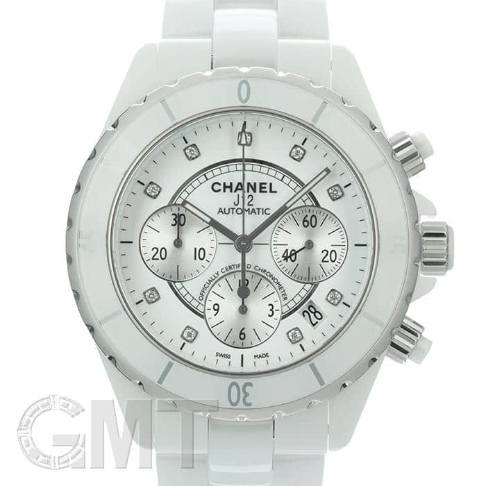 CHANEL シャネル J12 クロノグラフ ホワイト 稼働品 リューズ難あり J12, クロノグラフ 41mm ホワイト セラミック - H2009 | CHANEL シャネル