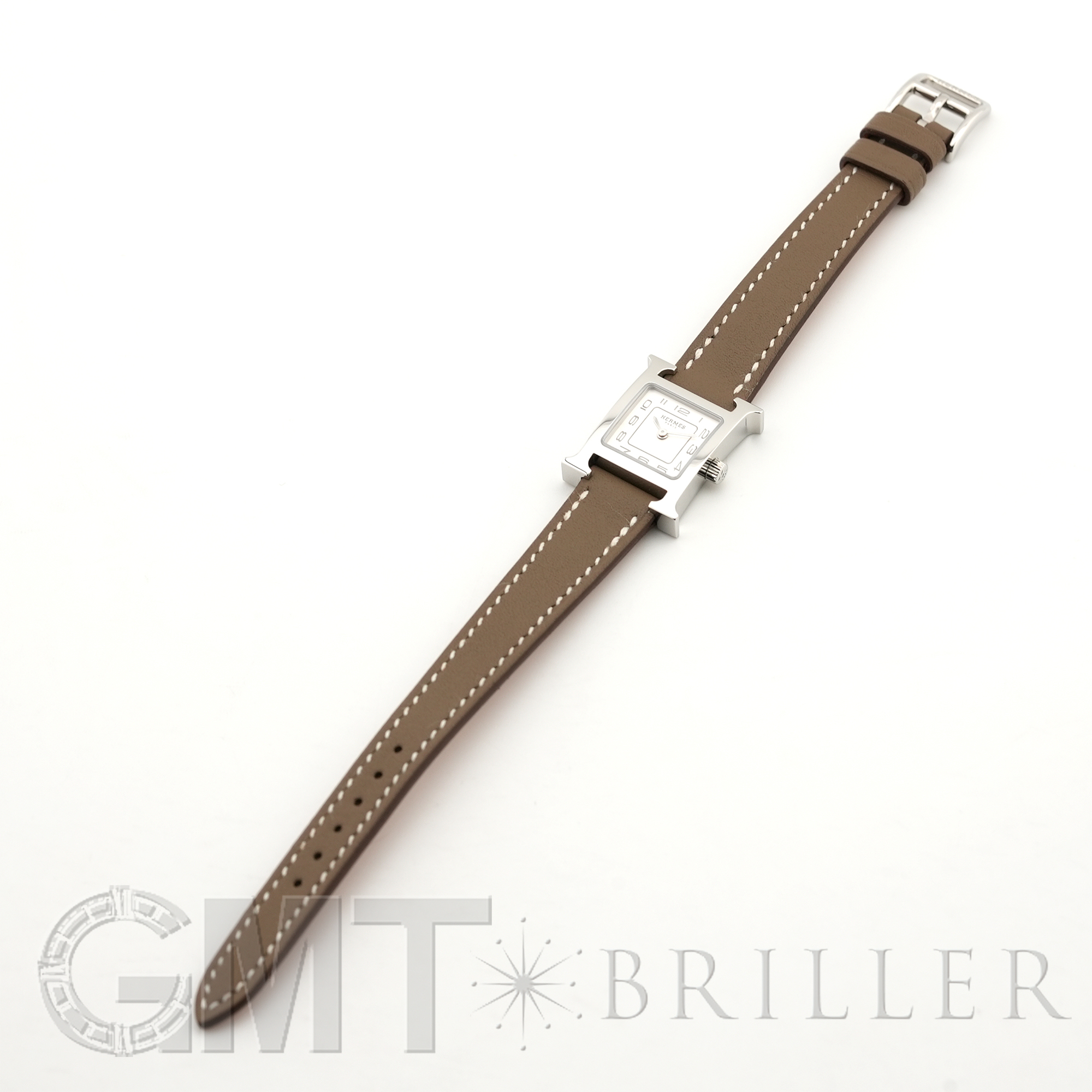 未使用)HERMES エルメス Hウォッチ PM シルバー エトゥープ HH1.210