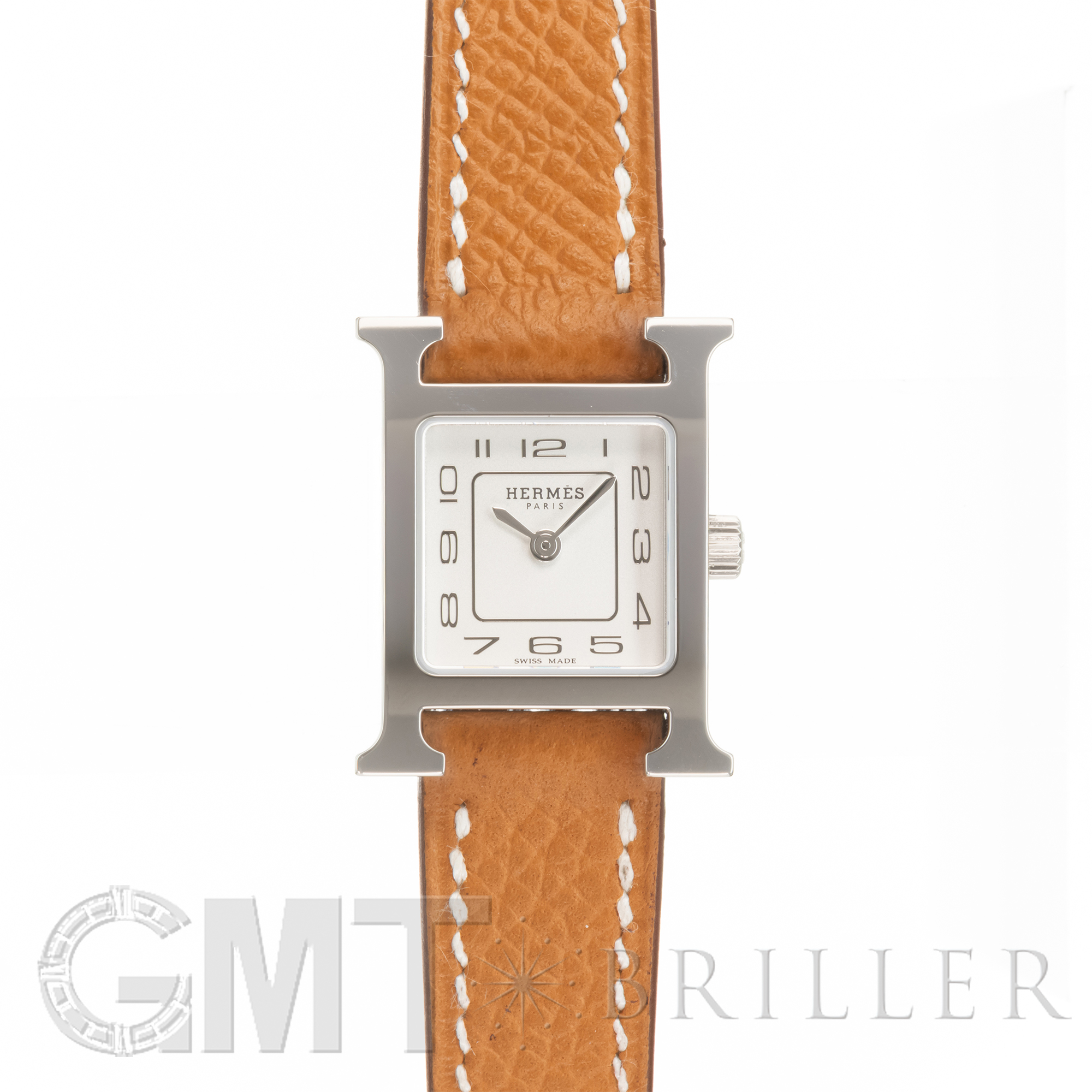 未使用)HERMES エルメス Hウォッチ ミニ シルバー ゴールド HH1.110