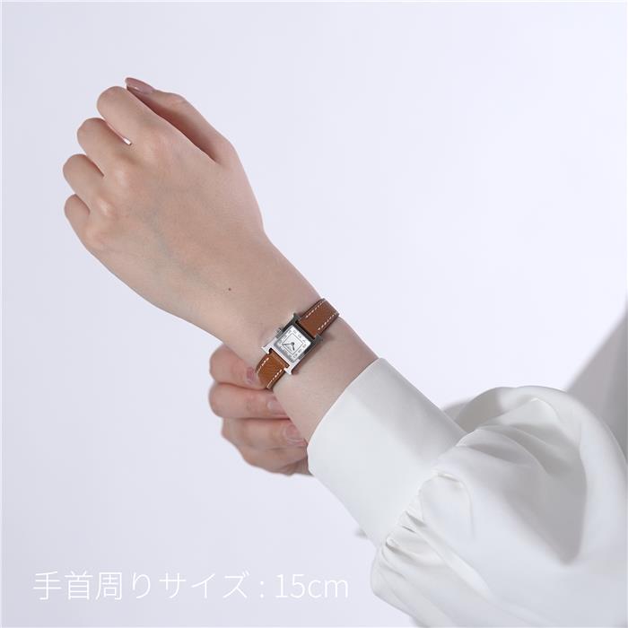 中古)HERMES エルメス Hウォッチ ミニ シルバー ゴールド HH1.110