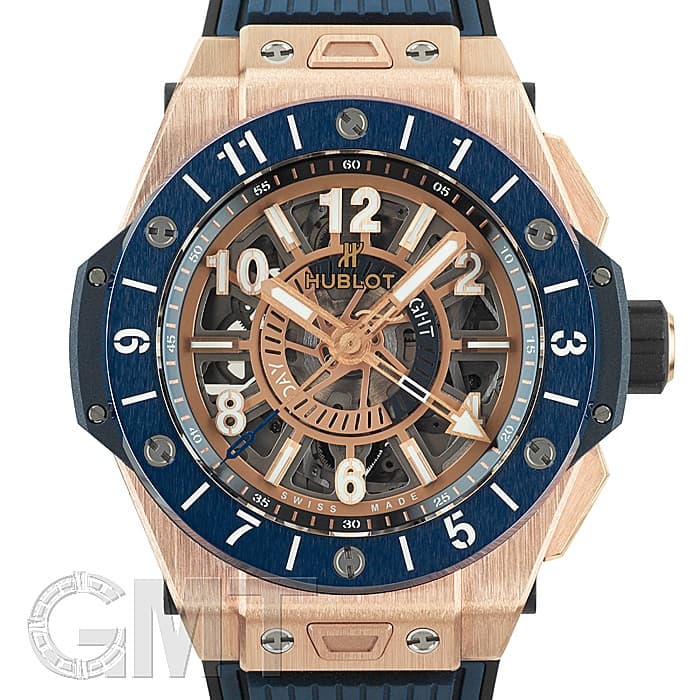 新品)HUBLOT ウブロ ビッグバン ウニコ GMT キングゴールド ブルー