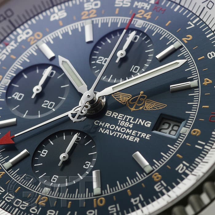 BREITLING ナビタイマーGMT46mmA24322 OH済ブライトリング 中古)BREITLING ブライトリング ナビタイマー ワールド A24322（商品ID