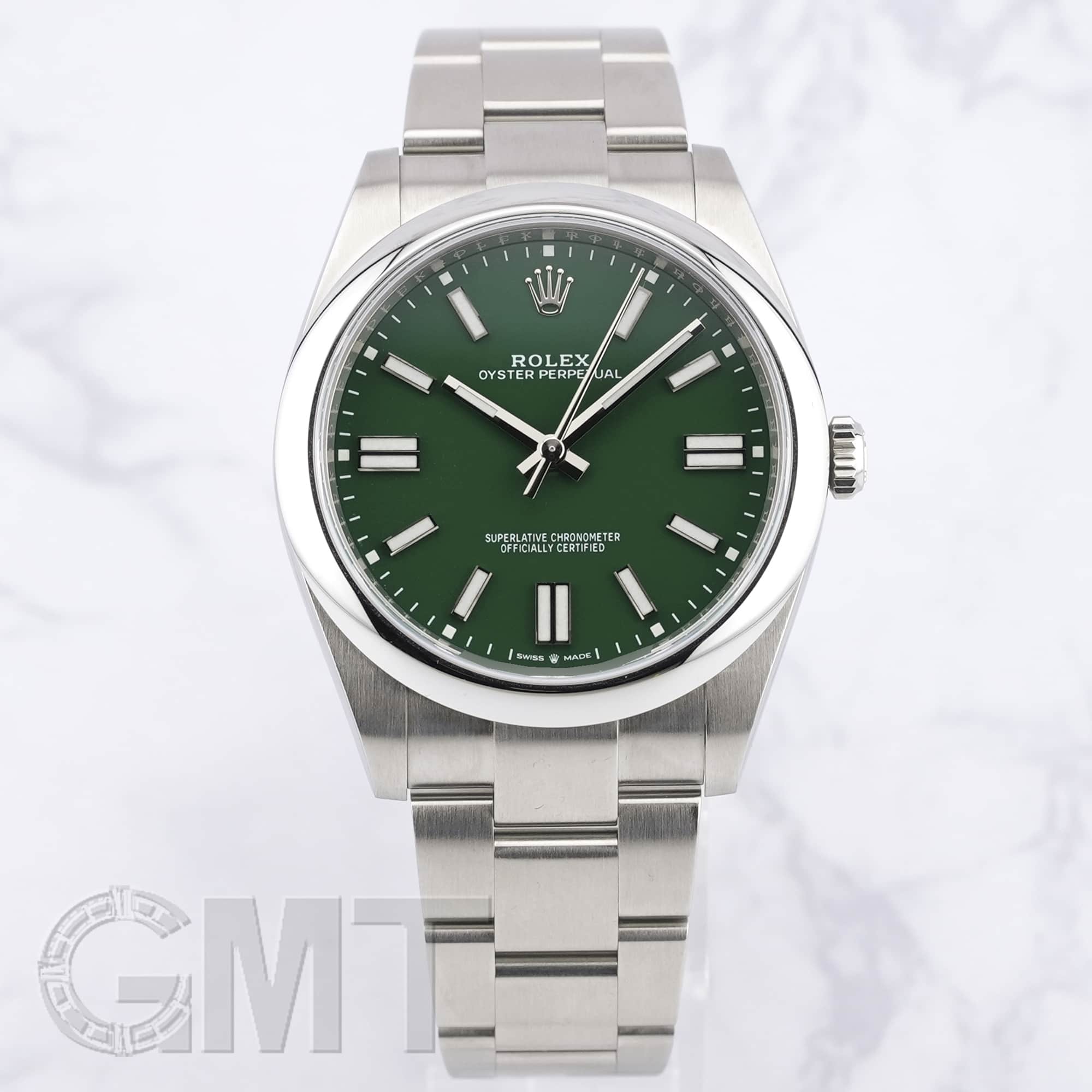 中古)ROLEX ロレックス オイスターパーペチュアル 41 124300 グリーン