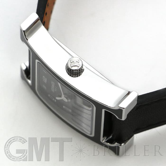 【新品電池】 エルメス Hウォッチ シルバー ビジネス 稼働品 新品ベルト 黒 新品)HERMES エルメス Hウォッチ 044936WW00 HH1.221.336/VB89 H
