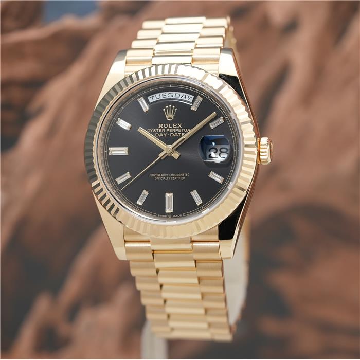 中古)ROLEX ロレックス デイデイト 40 228238A ブラック 10Pバケット