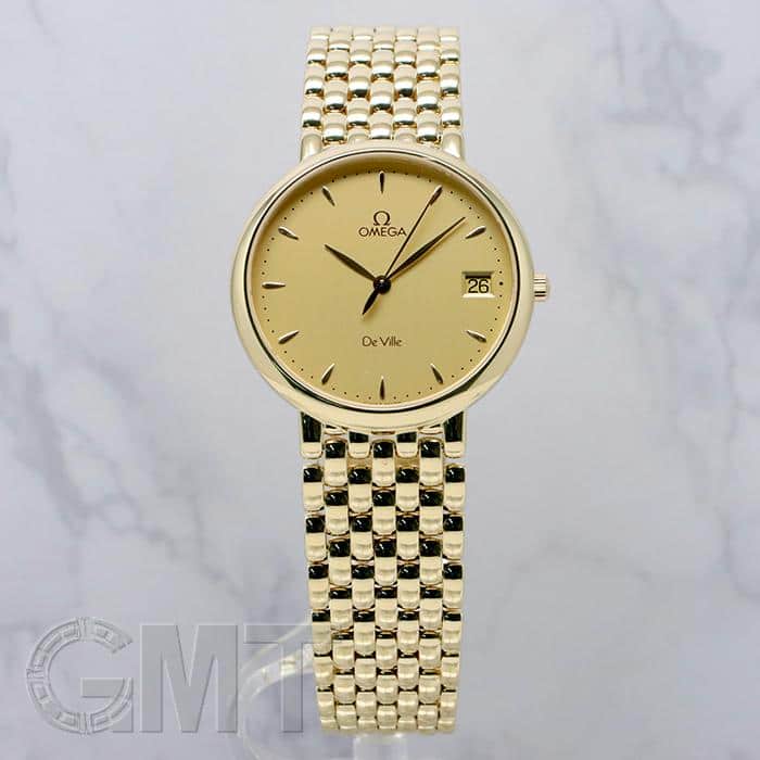 ジャンク 不動品 本物 OMEGA Seamaster クオーツ式 Cal.1426 3針 デイト ゴールド系文字盤 レディース オメガ シーマスター 腕時計 札幌市 清田区 平岡 Ｔ オメガ/シーマスターデイト/モザイクゴールドダイヤル/Omega/Seamaster