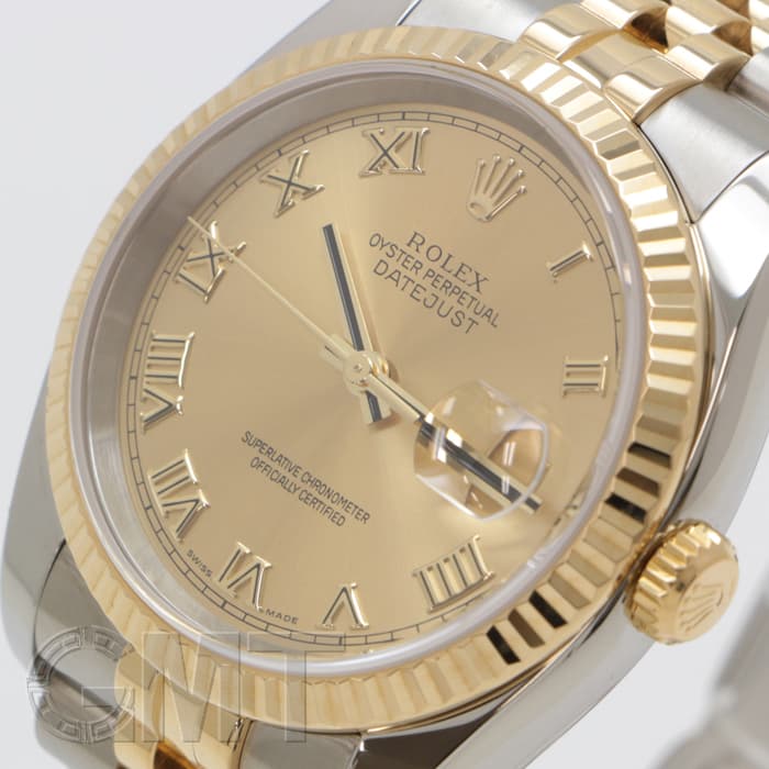 中古)ROLEX ロレックス デイトジャスト 116233 シャンパン ローマ