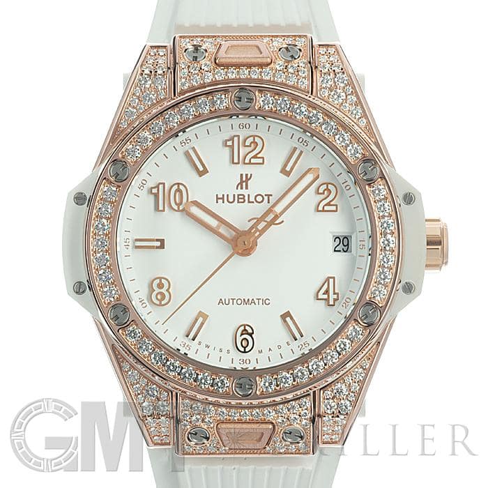 腕時計 HUBLOT ブランド ホワイト ゴールド ウブロ ラバーベルト