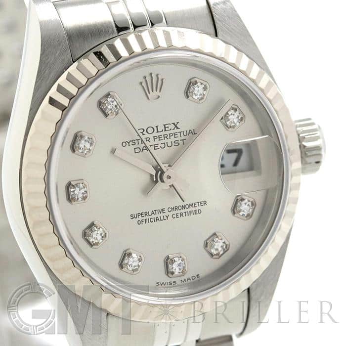 ROLEX ロレックスデイトジャスト壁掛け時計　ホワイト×シルバー　新品未使用 中古)ROLEX ロレックス デイトジャスト 26mm 79174G シルバー（商品ID