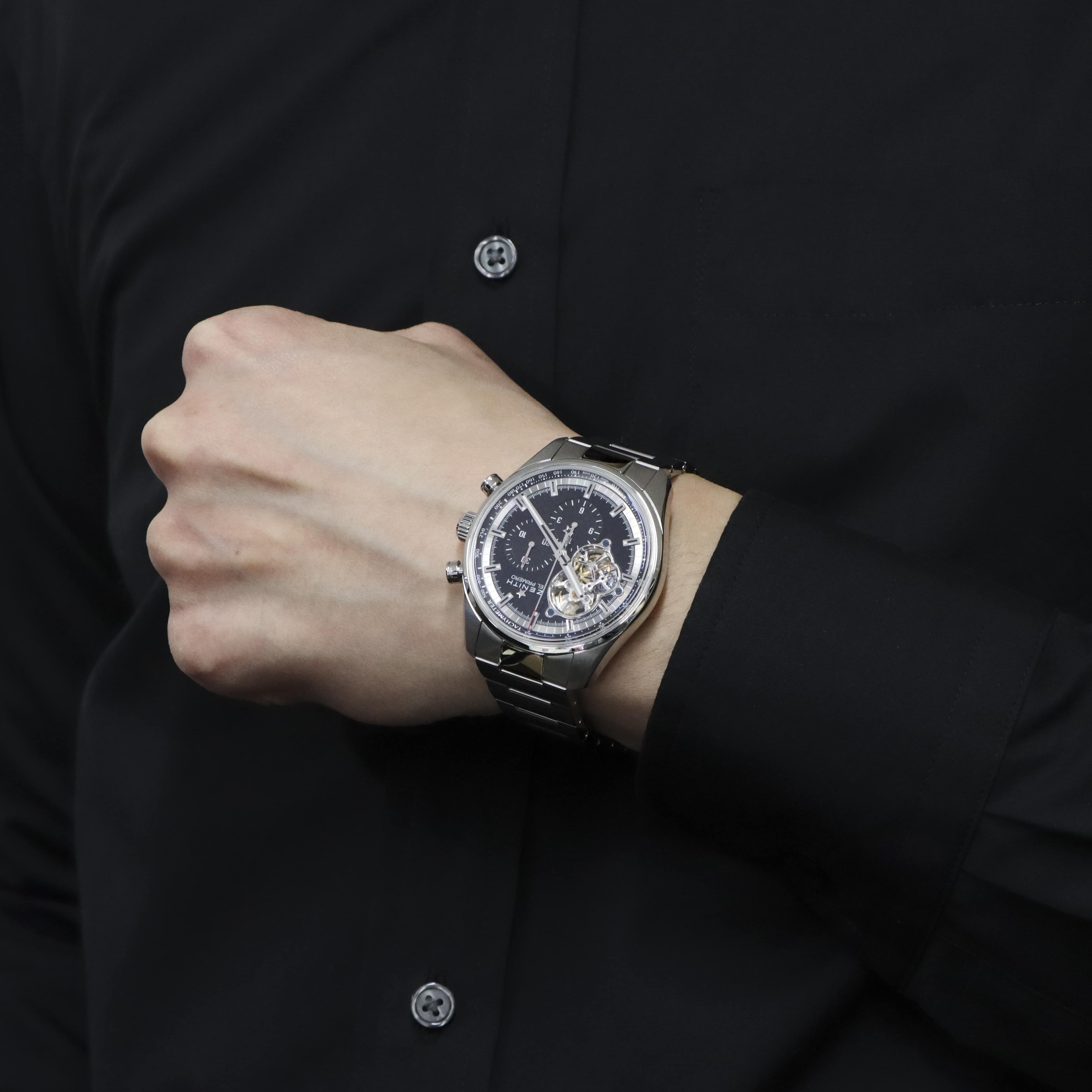 中古)ZENITH ゼニス エル・プリメロ クロノマスター オープン ブラック