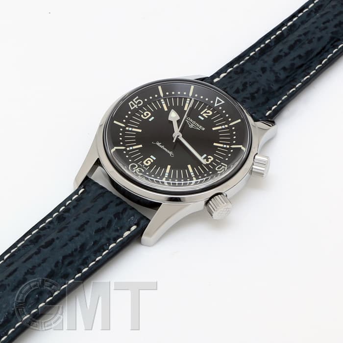 中古)LONGINES ロンジン レジェンド ダイバー ブラック レザー L3