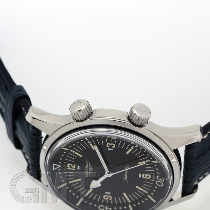 中古)LONGINES ロンジン レジェンド ダイバー ブラック レザー L3